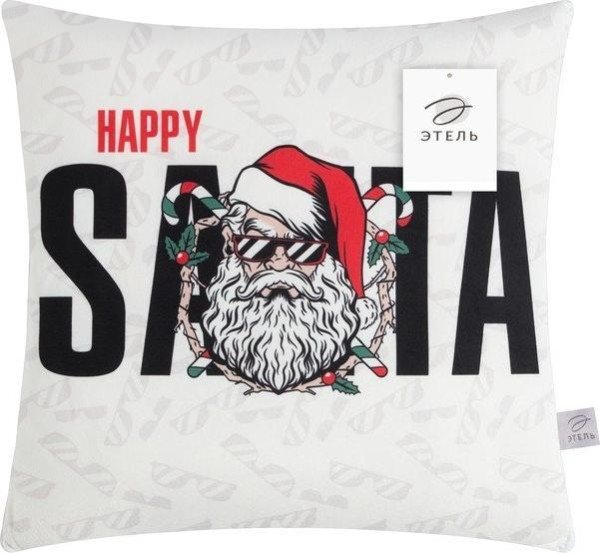 Подушка-плед Этель Happy Santa, подушка 40*40±3 см, плед 100*150 см 100%п/э, 280 г/м2